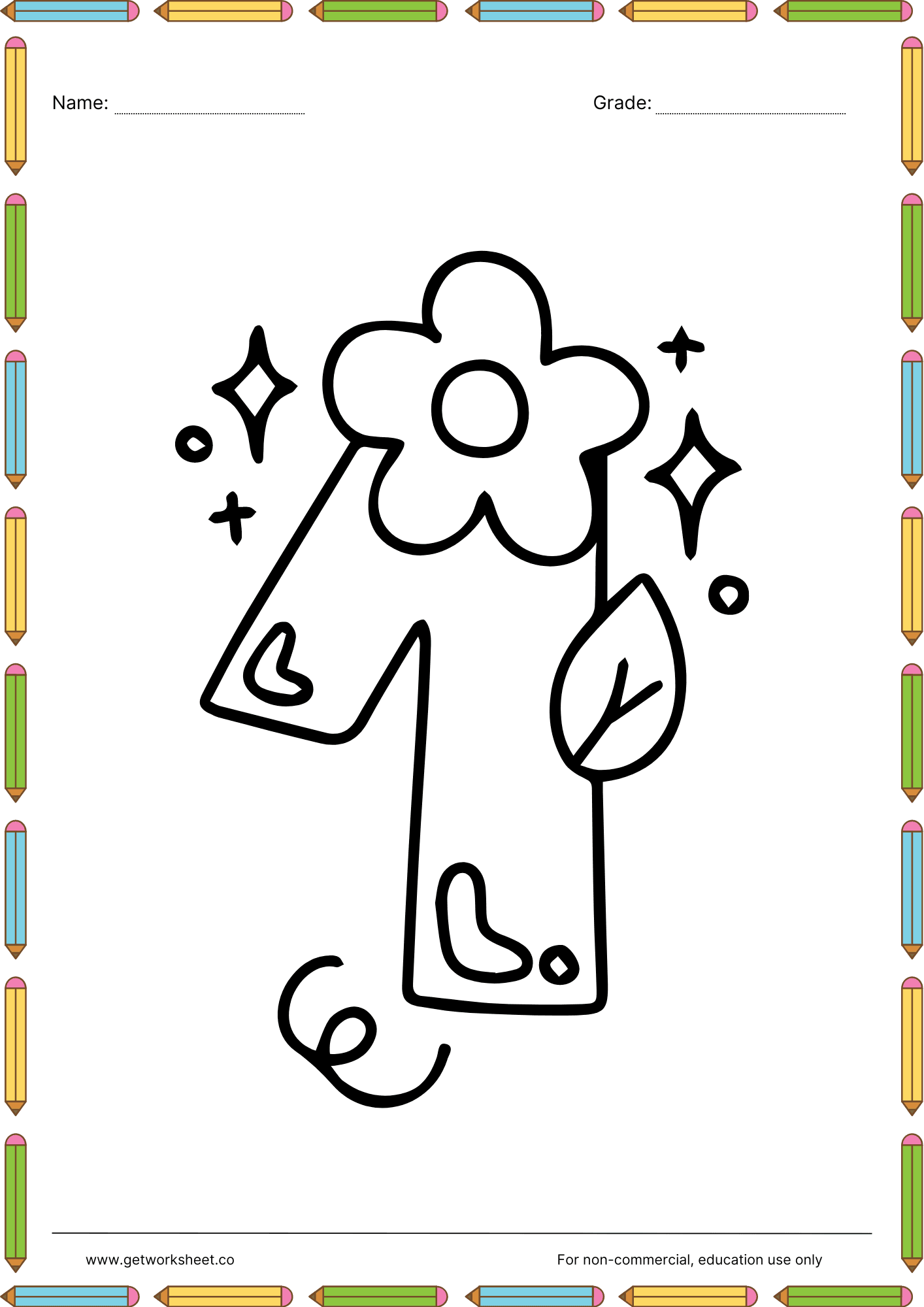 Number coloring pages 1