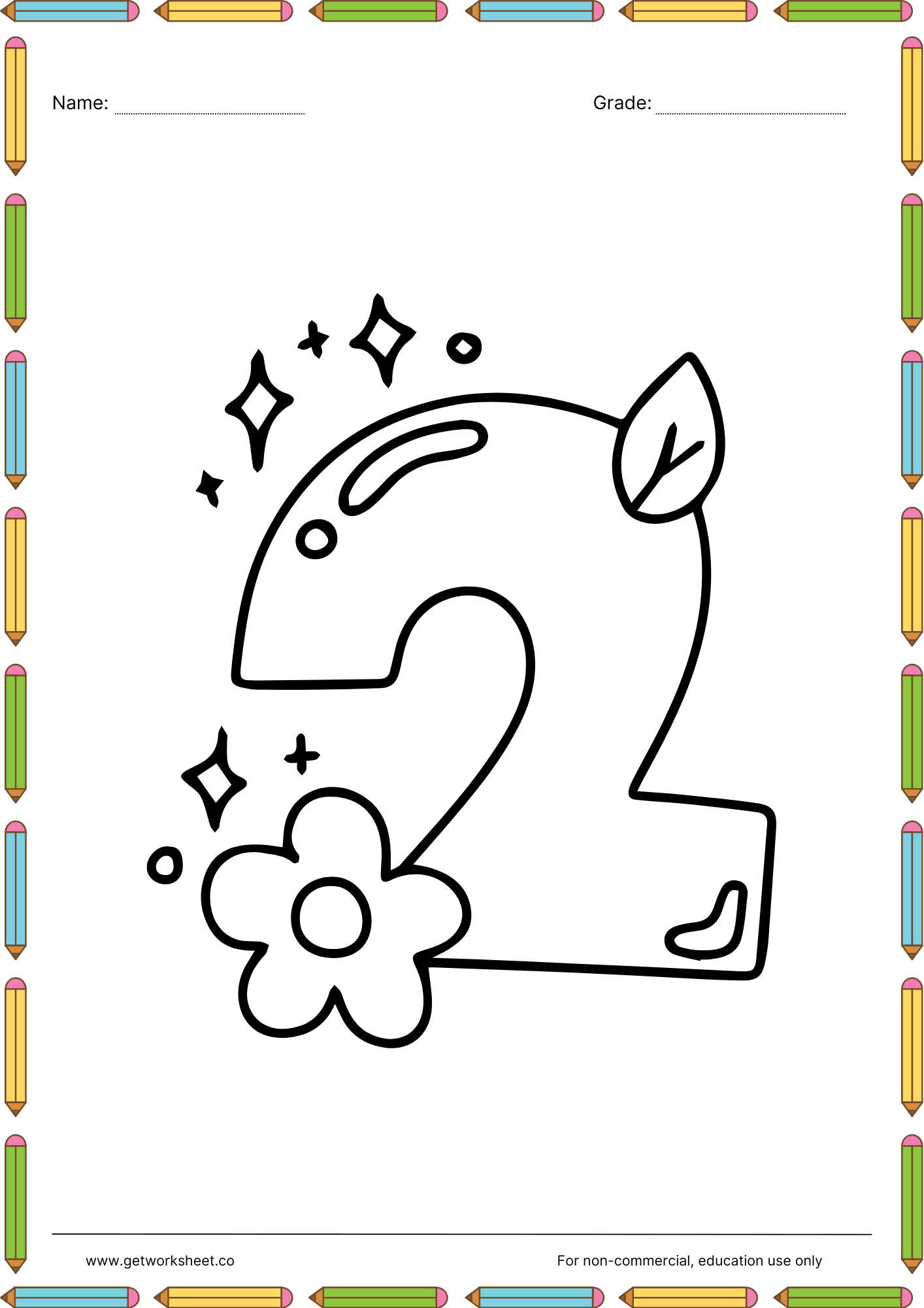 Number coloring pages 2
