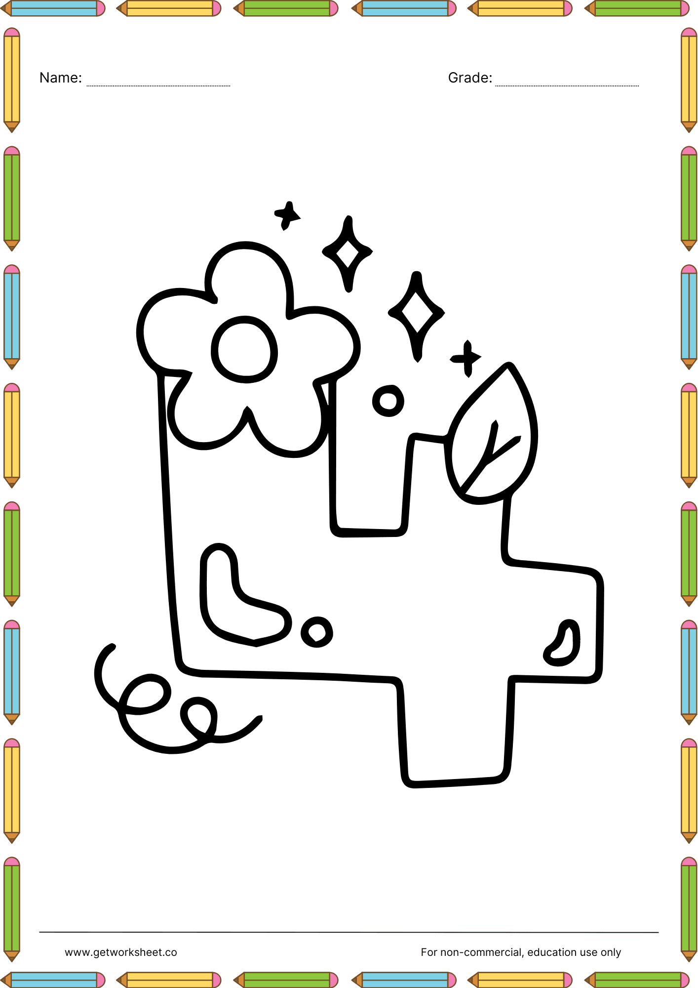 Number coloring pages 4