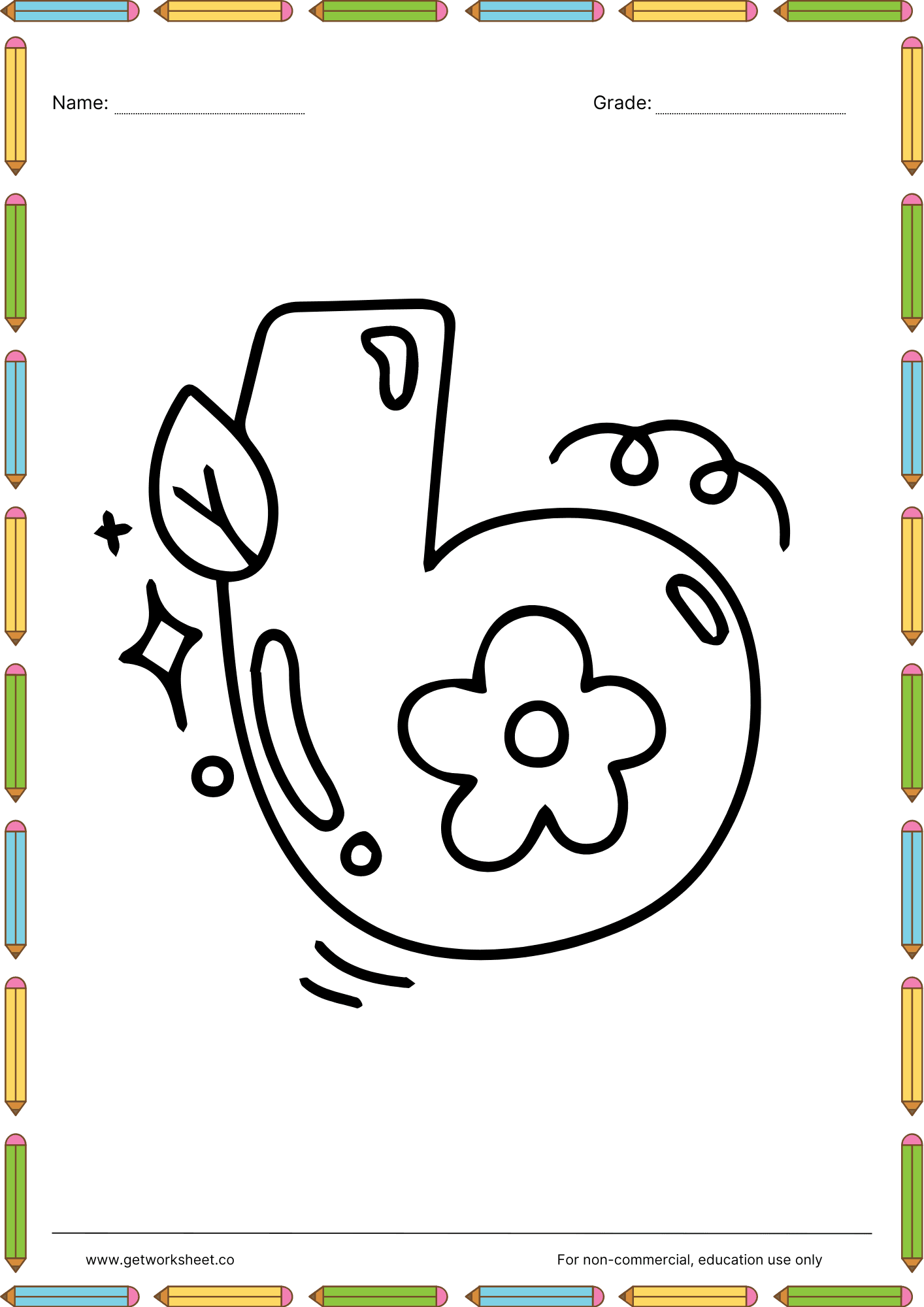 Number coloring pages 6