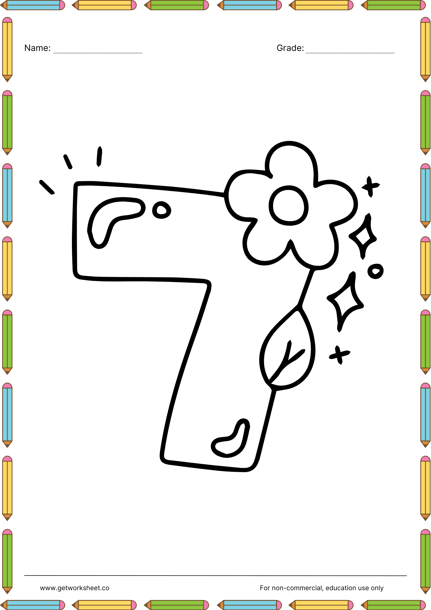 Number coloring pages 7