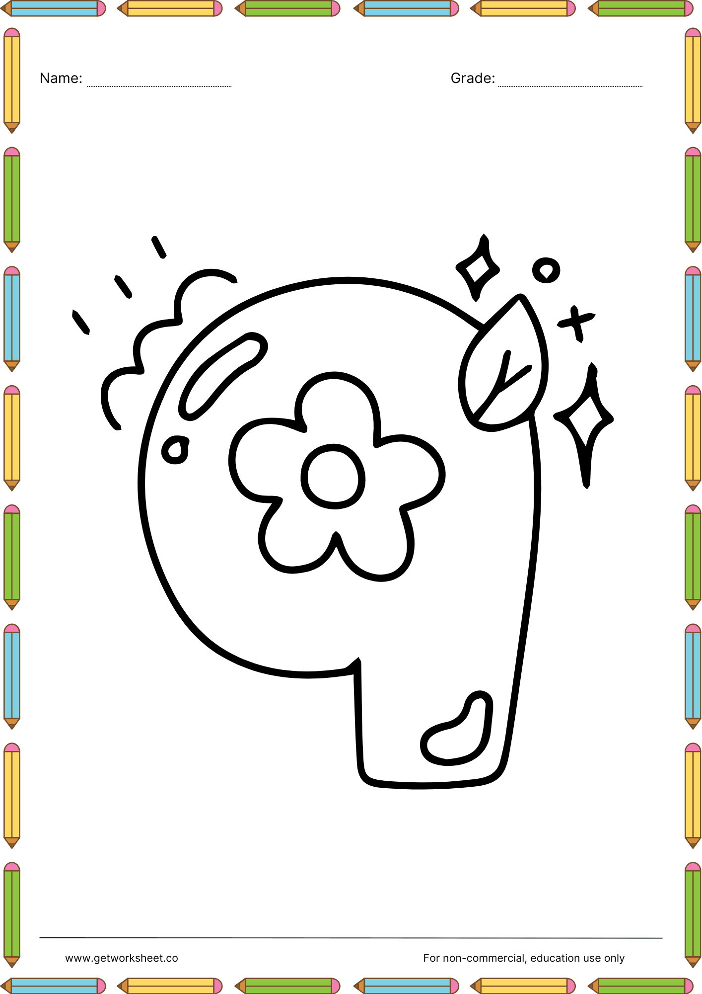 Number coloring pages 9