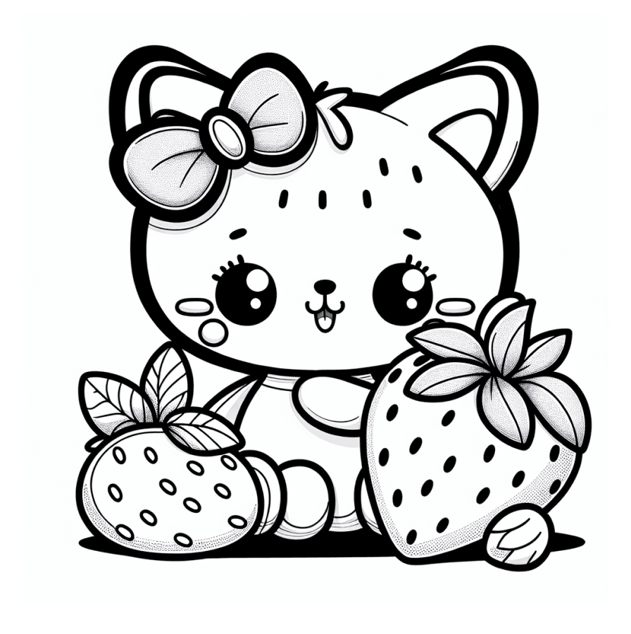 Hello kitty coloring pages 3