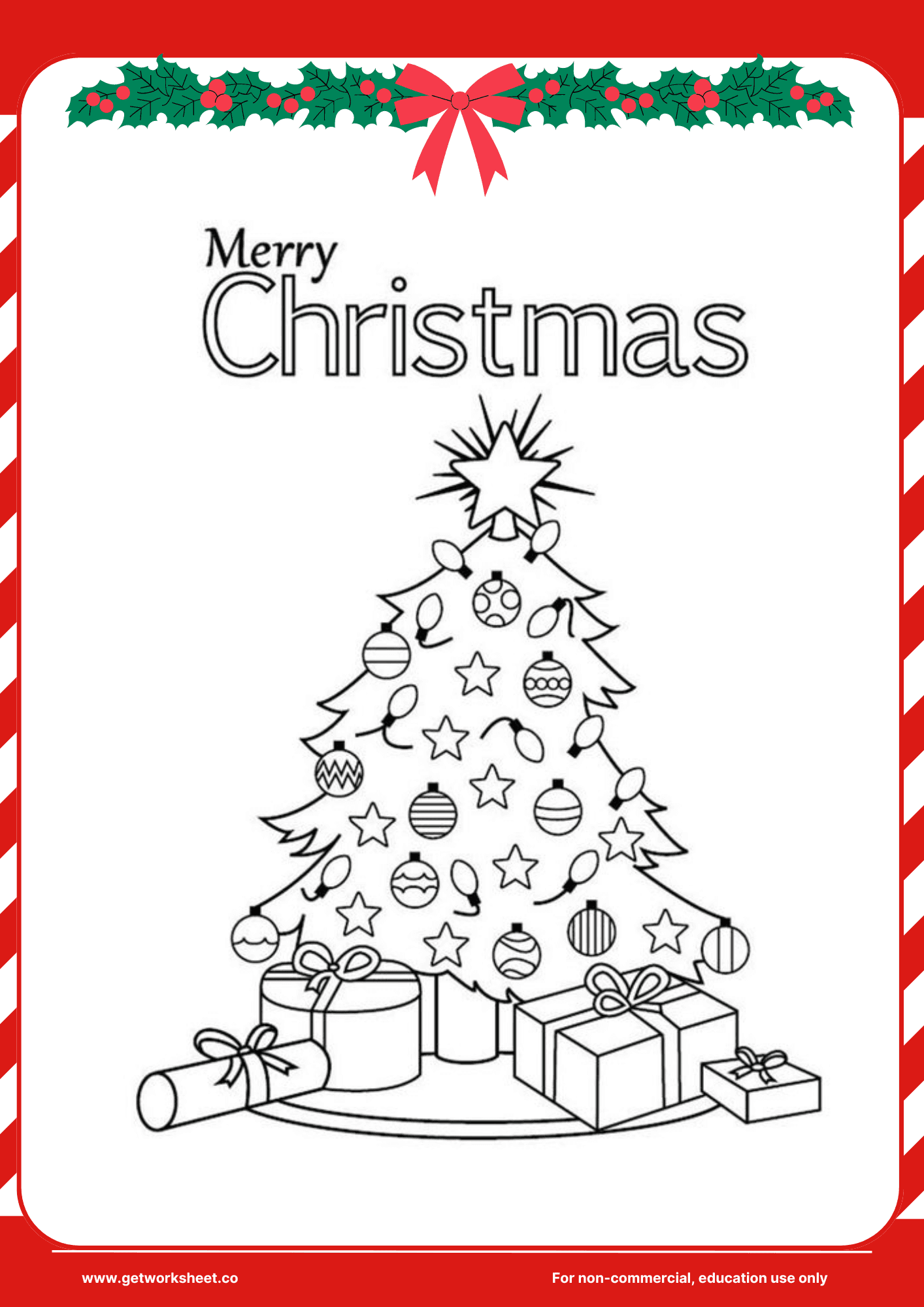 Merry christmas coloring pages printable 2