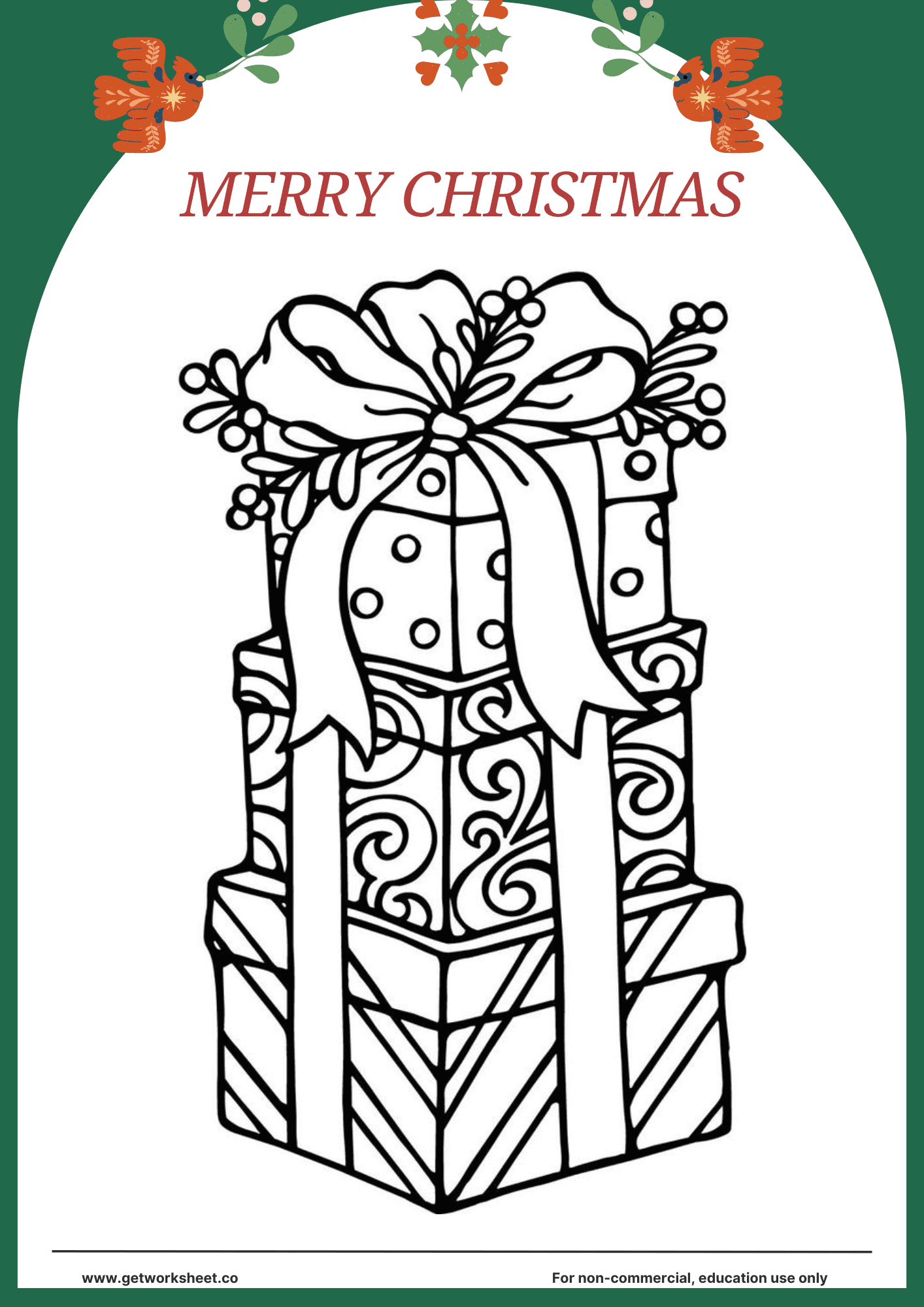 Merry christmas coloring pages printable 4
