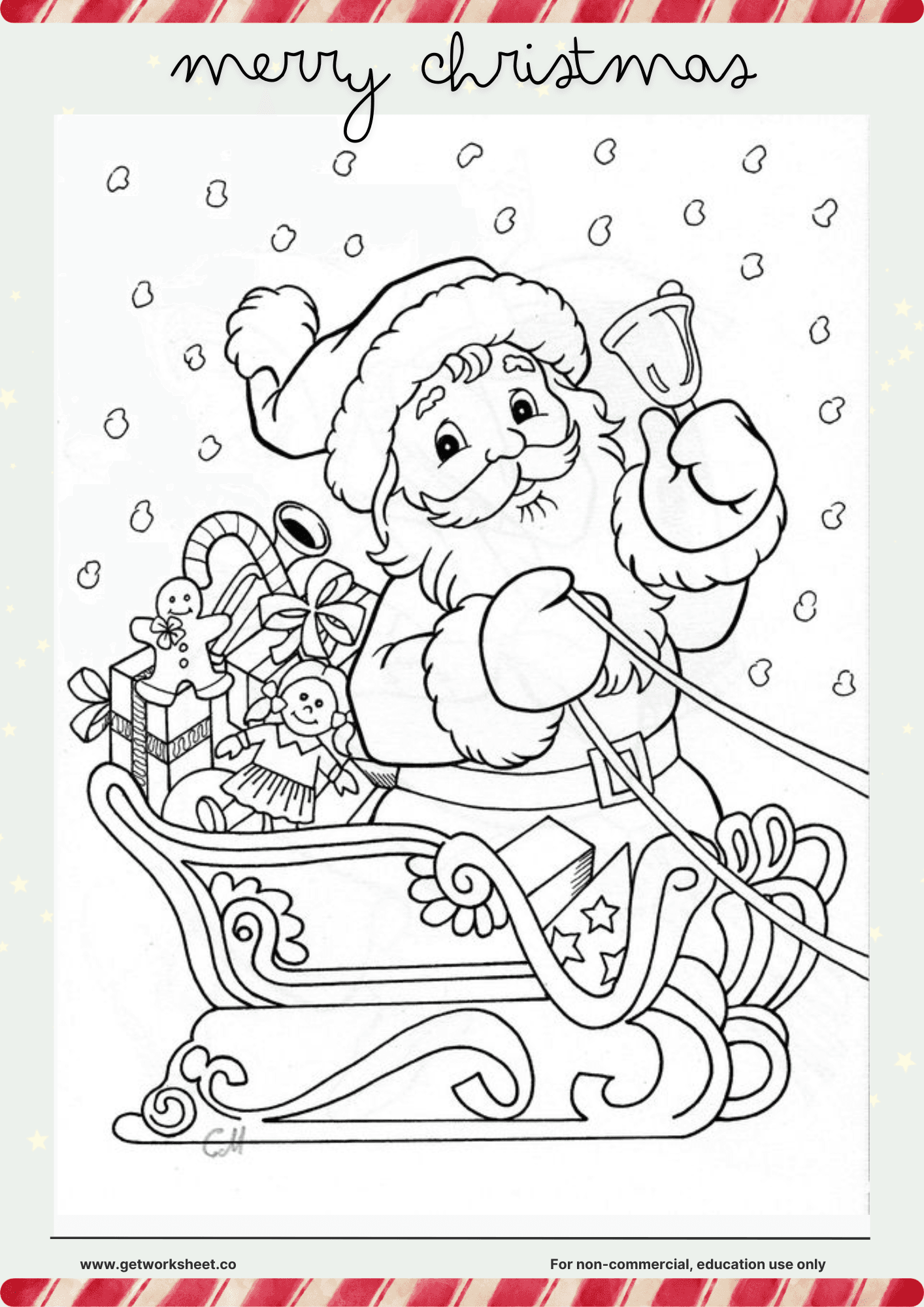 Merry christmas coloring pages printable 1