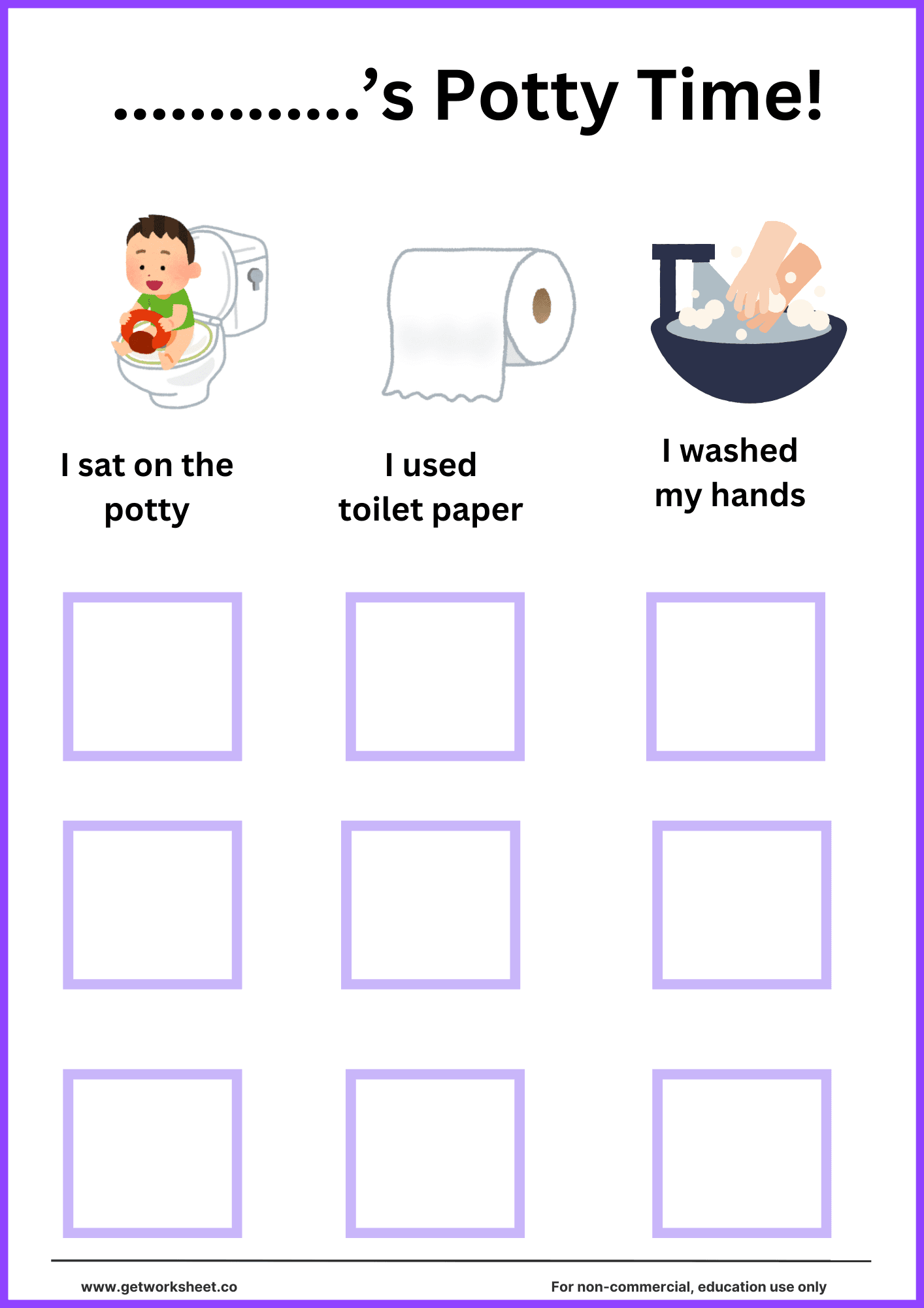 Potty training chart printable 3