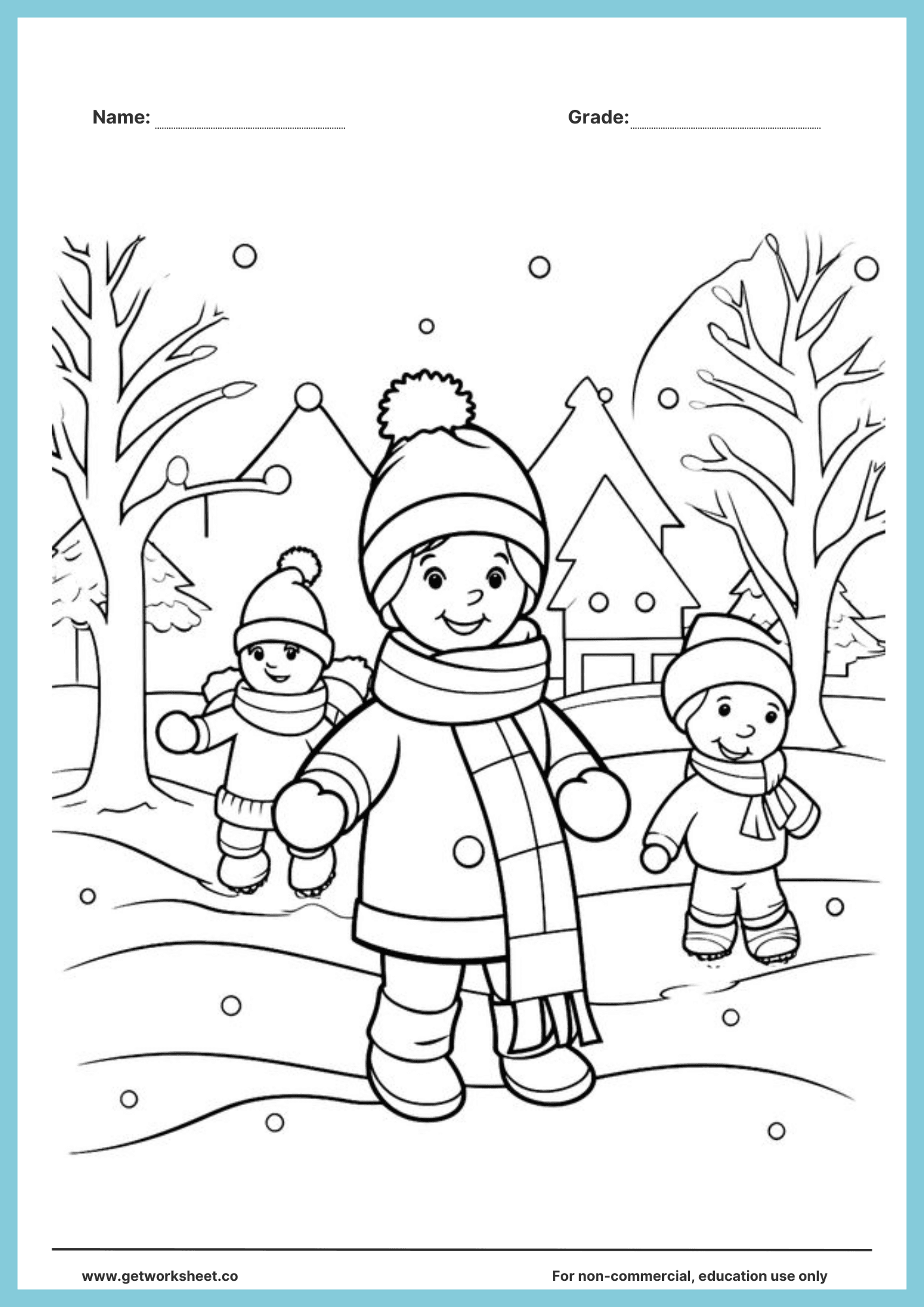 Winter coloring page printable 2