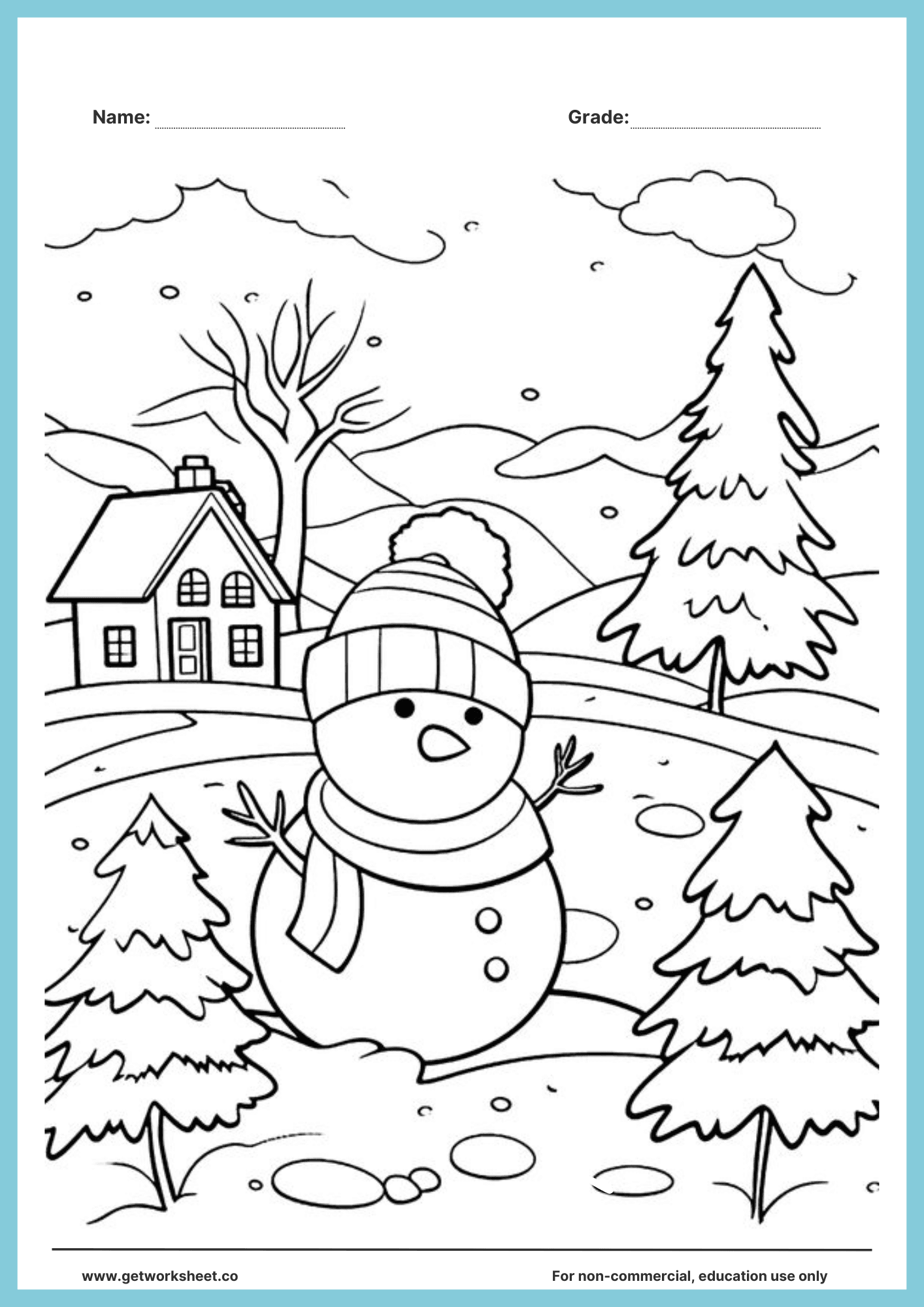 Winter coloring page printable 3