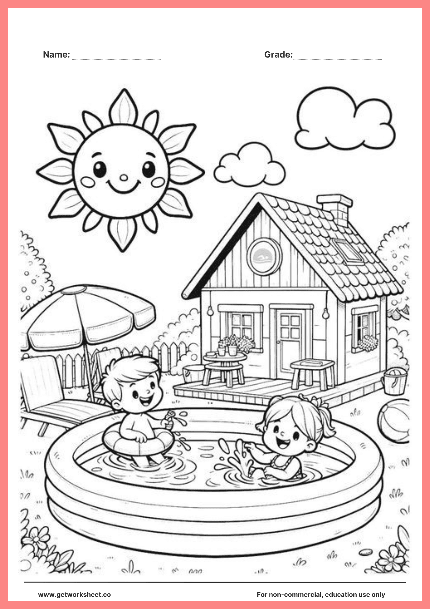 Summer coloring page printable 1