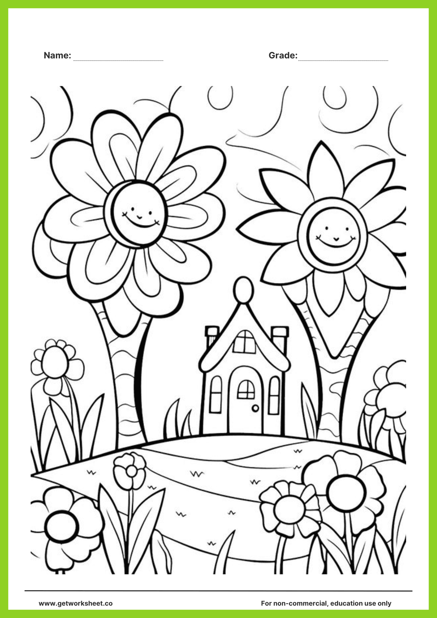 Spring coloring page printable 1