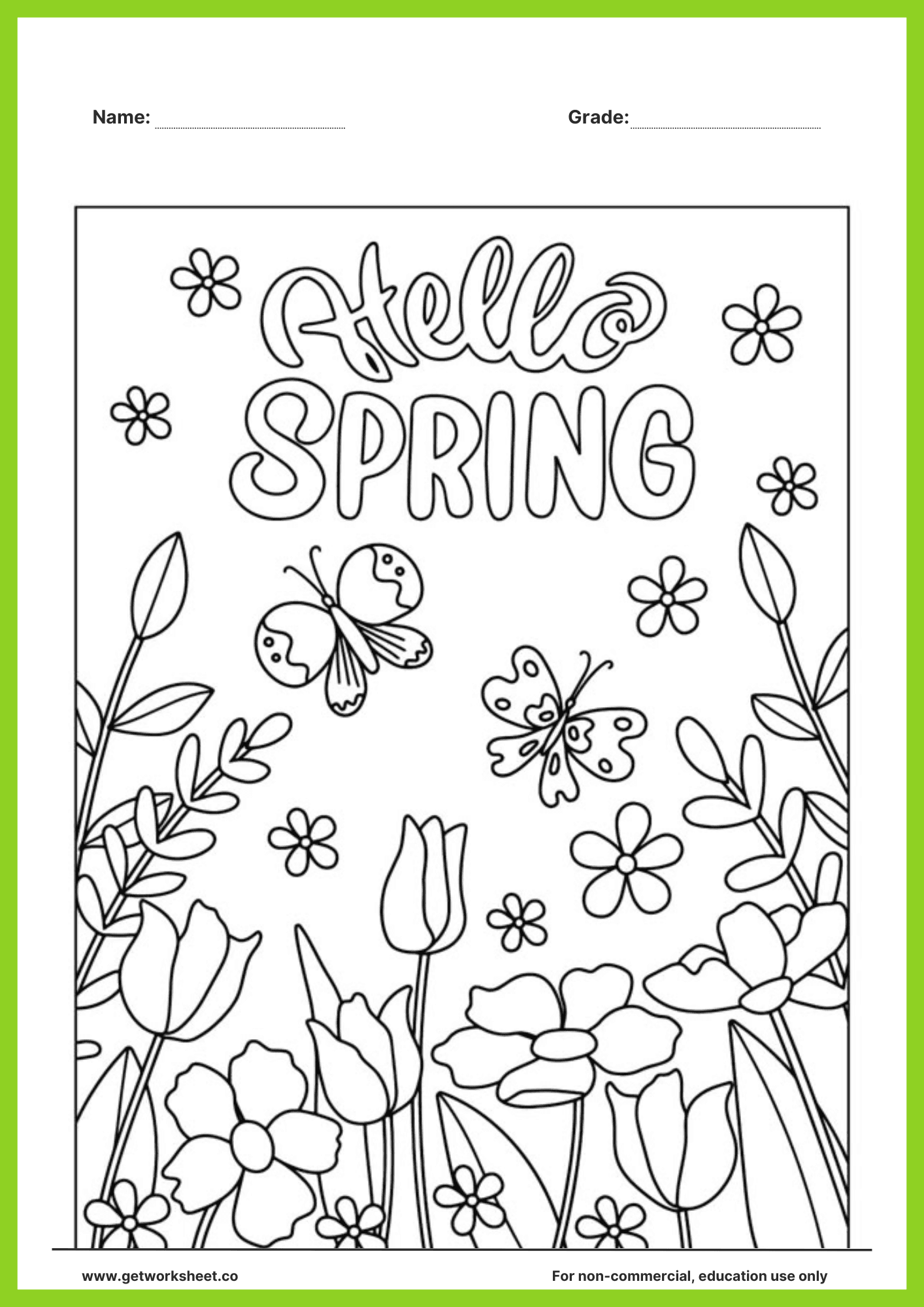 Spring coloring page printable 2
