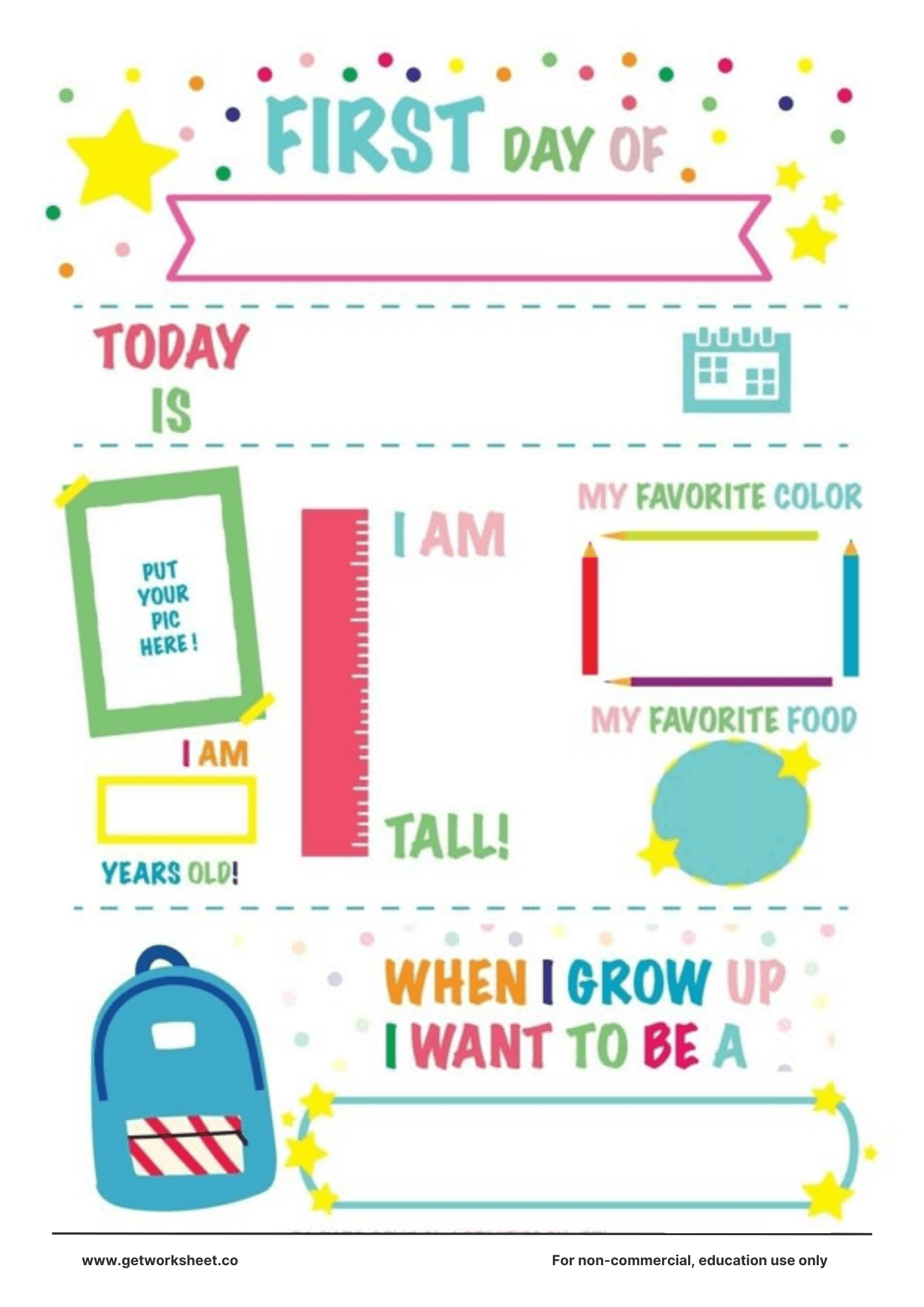 First day of school sign printable 3