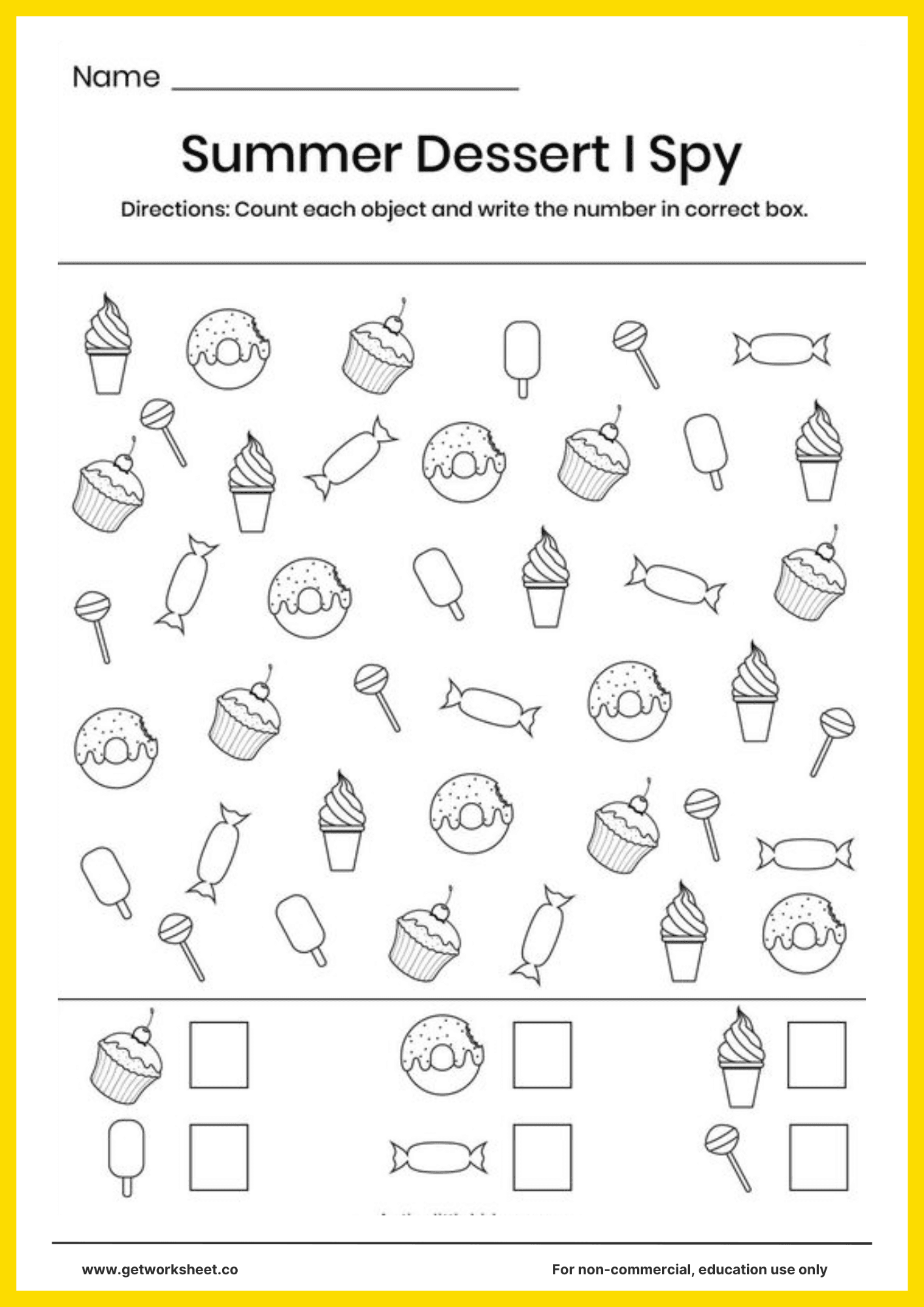 Free i spy worksheets