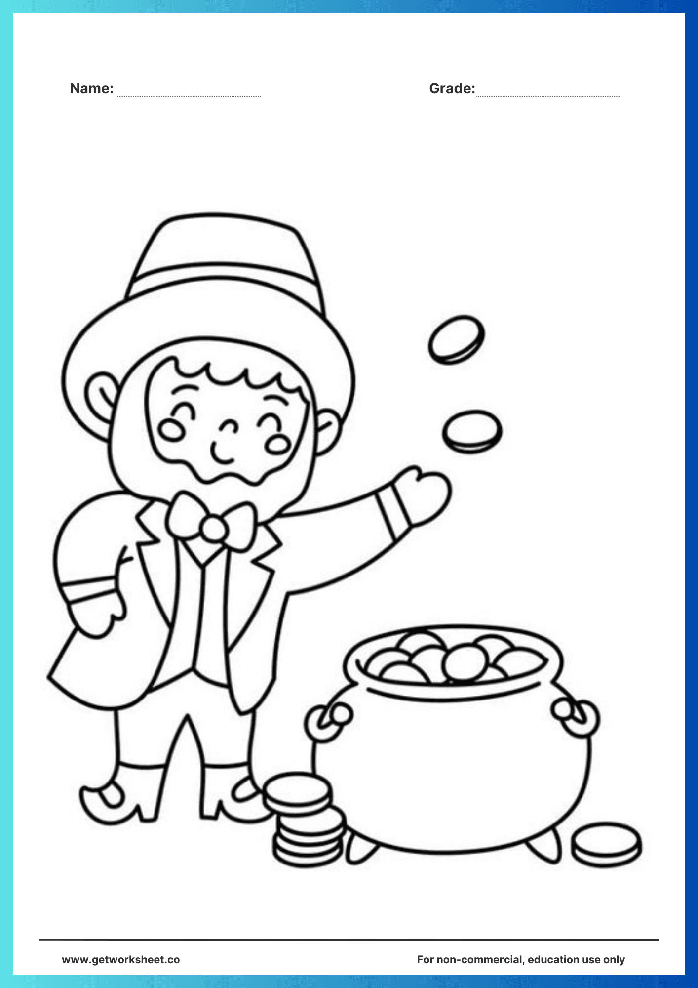 Leprechaun coloring page 3