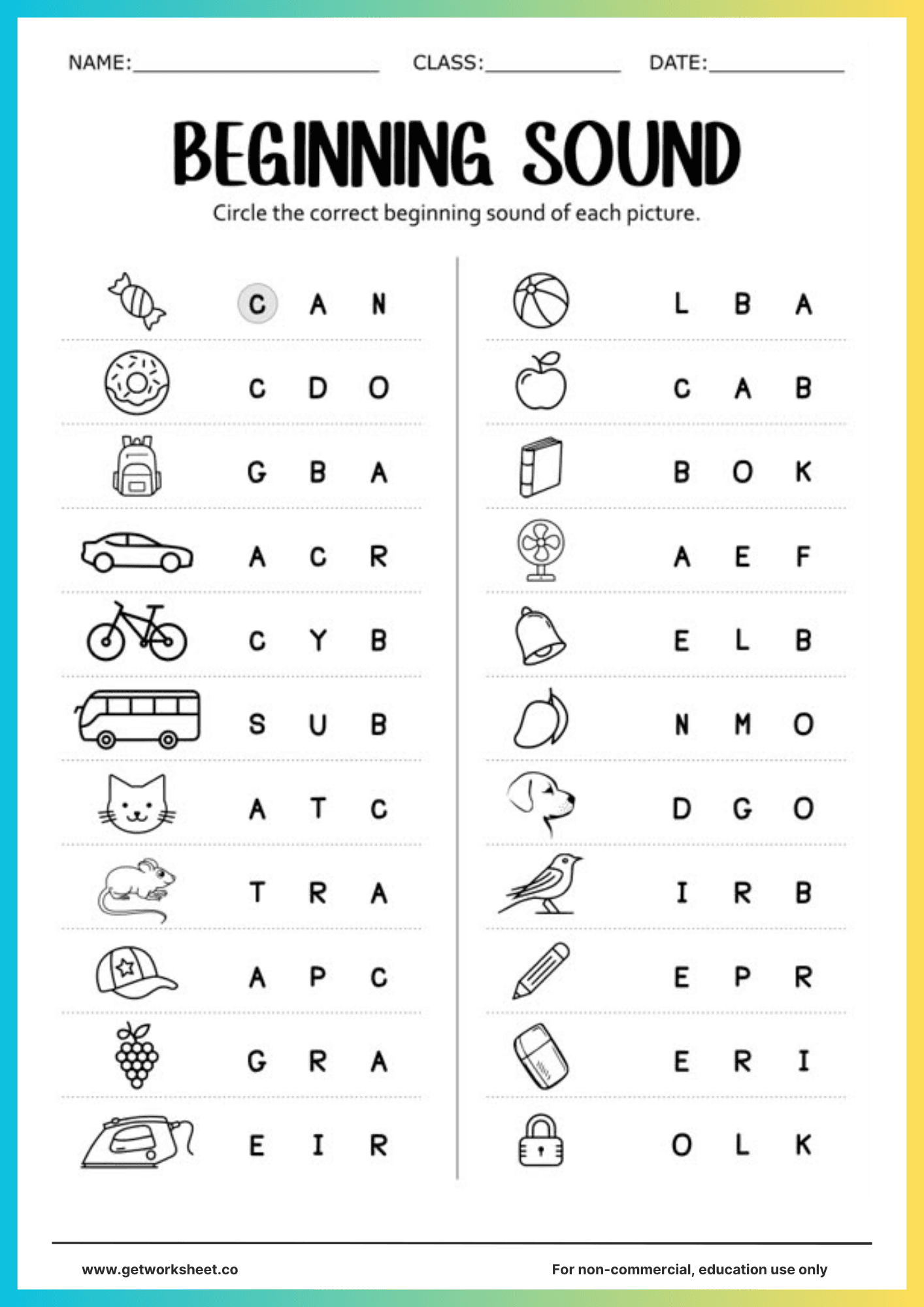 Phonics worksheets 5
