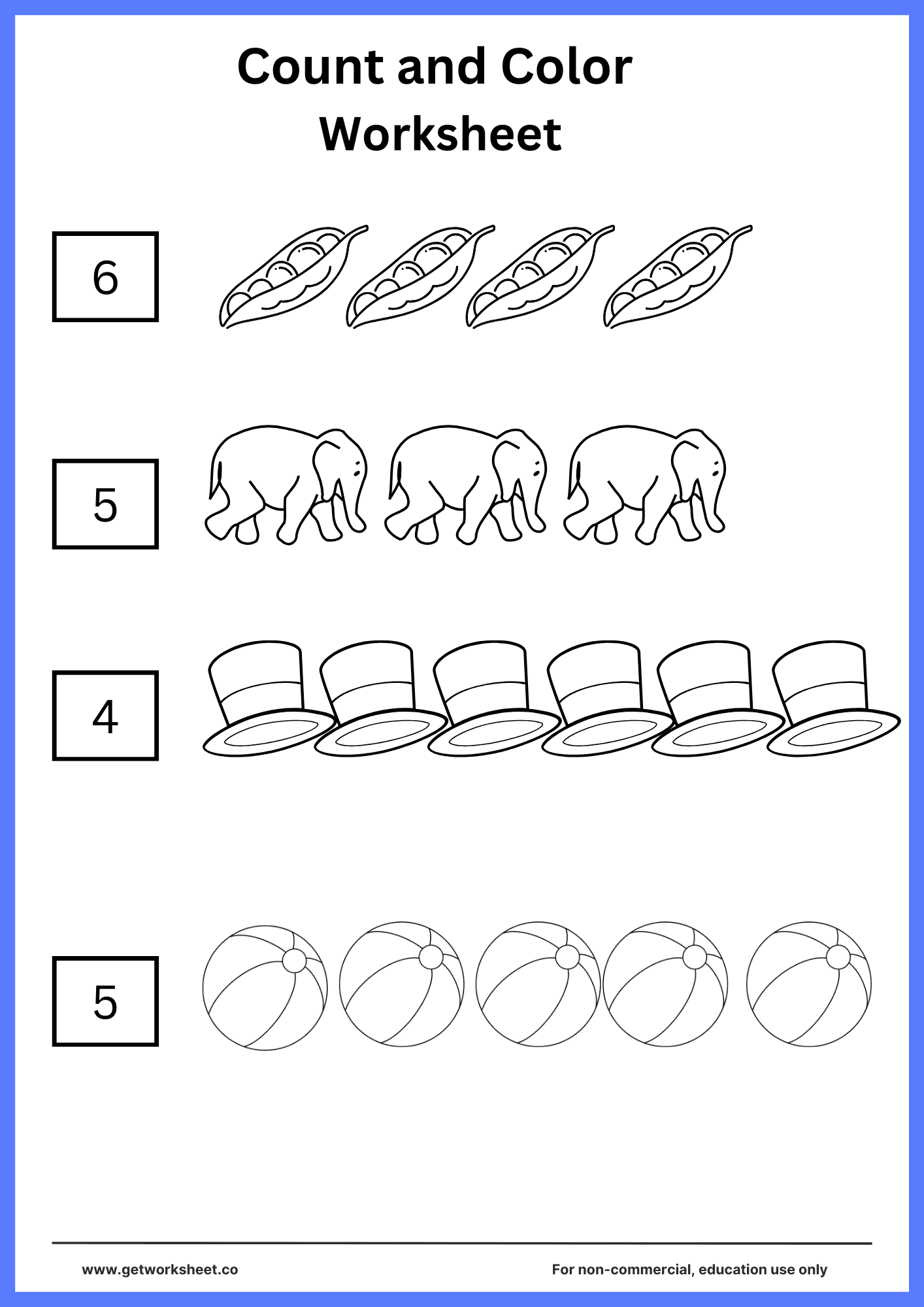 Count and color worksheet 2