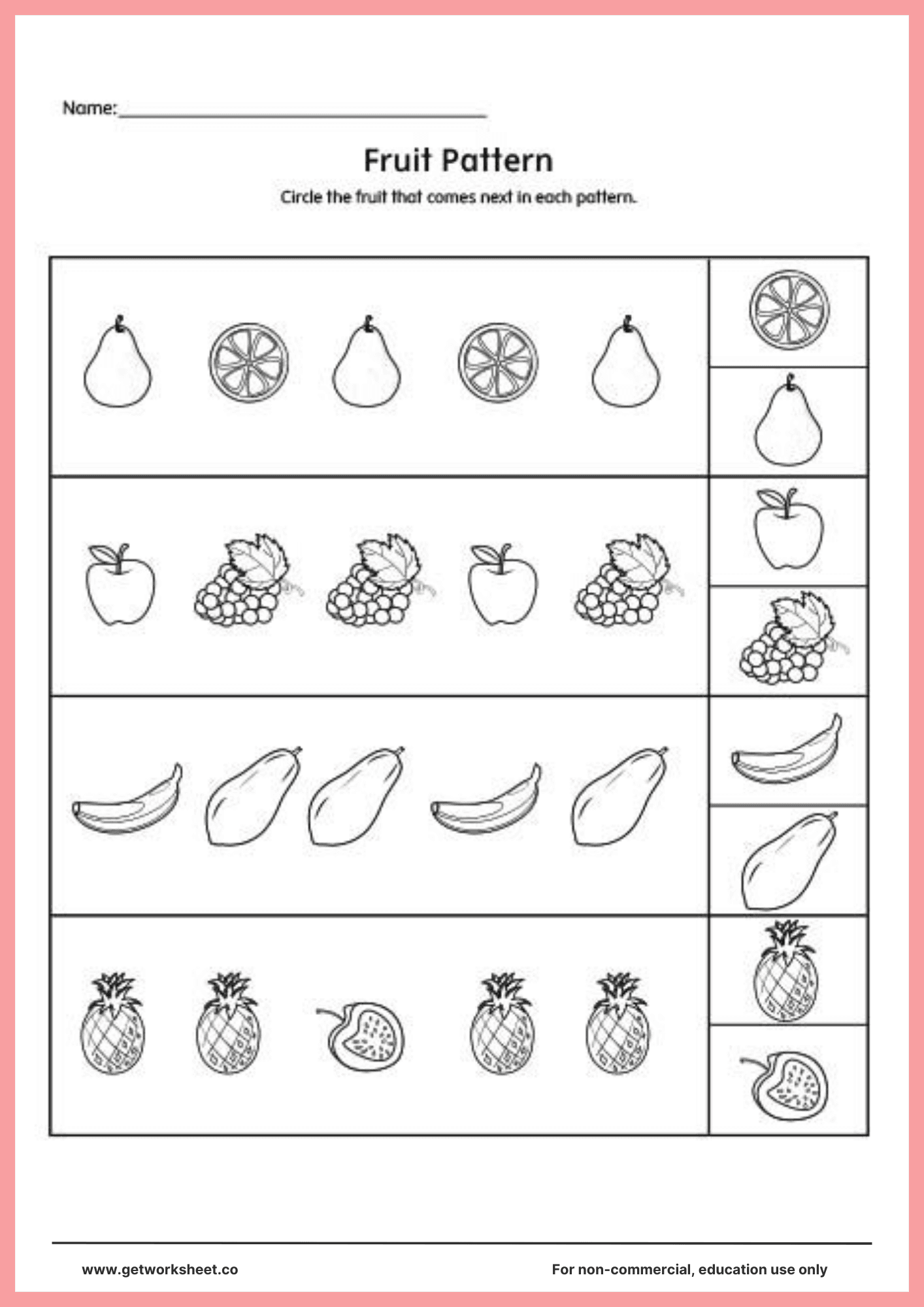 Repeating patterns worksheet 4
