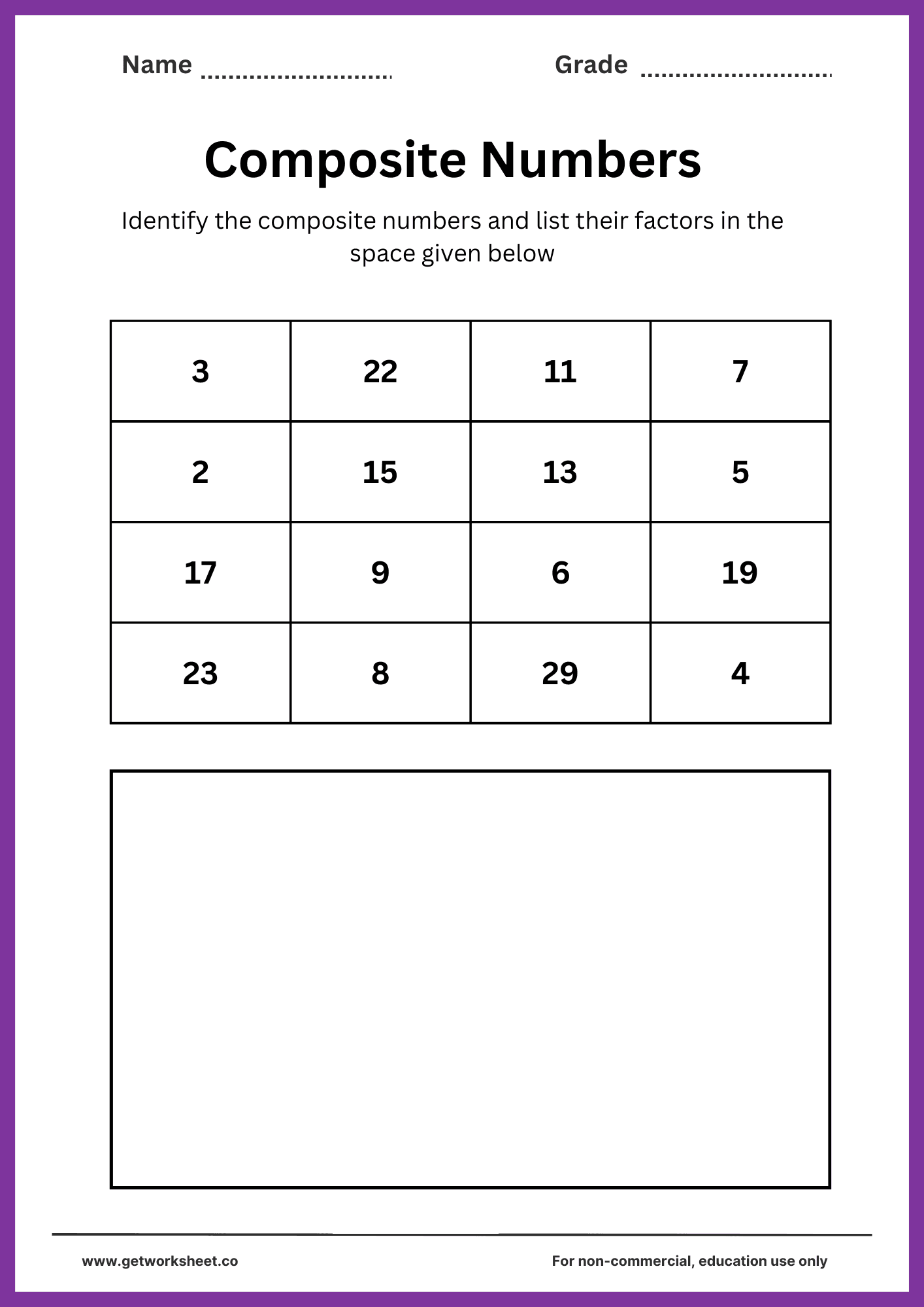 Composite number worksheet 3