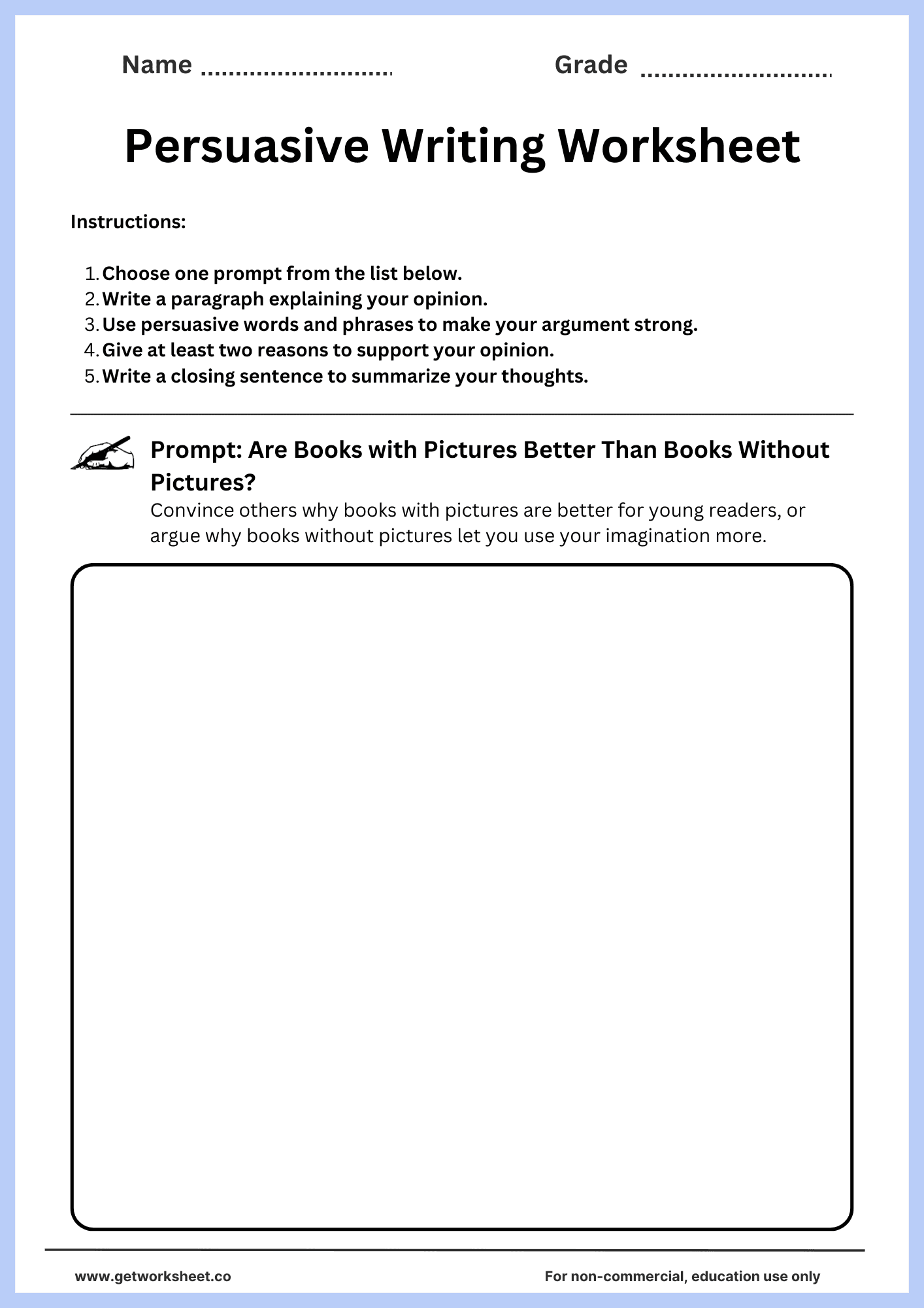 Persuasive writing worksheet 3