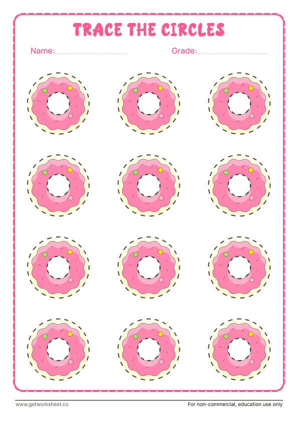 Circle tracing worksheet 3