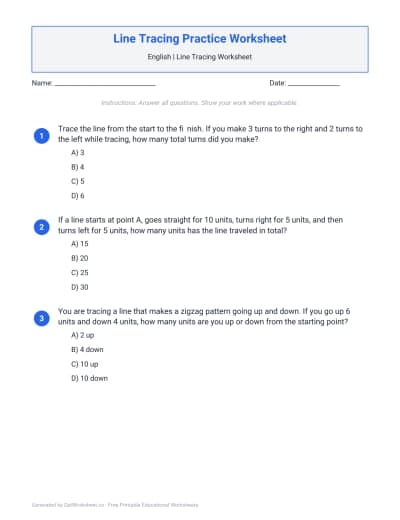 Line Tracing Practice Worksheet